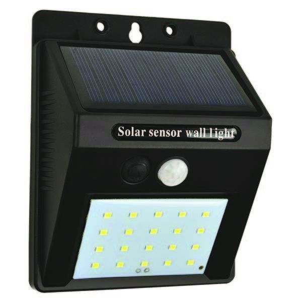 Eurolamp 0.55W 6500K SMD Plus Black Solar Wall Light