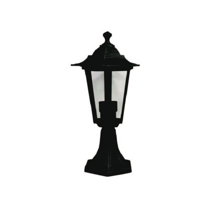 Eurolamp E27 Black Hexagonal Outdoor Post Light