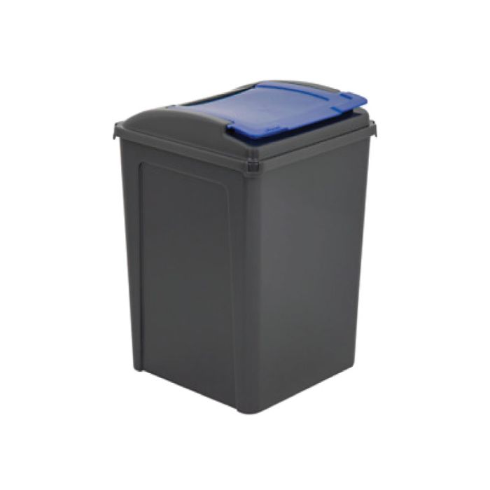 Wham 50L Grey / Blue Recycle Plastic Kitchen Bin