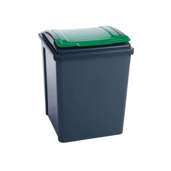 Wham 50L Grey / Green Recycle Plastic Kitchen Bin