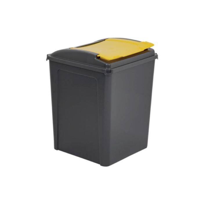 Wham 50L Grey / Yellow Recycle Plastic Kitchen Bin