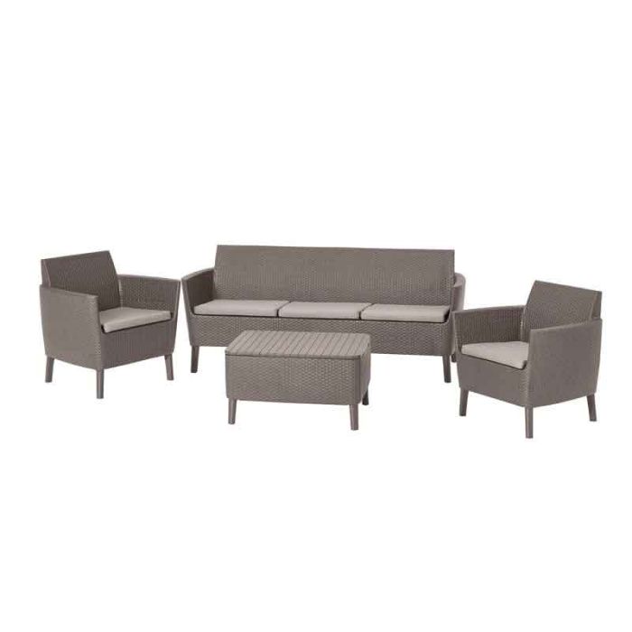 Keter Salemo Rattan 5 Seater Cappuccino Garden Sofa Set