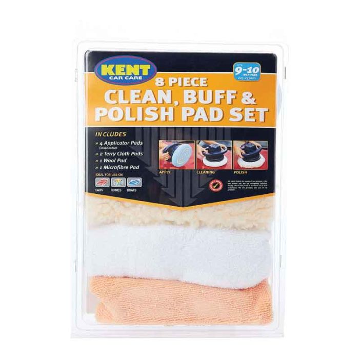 Kent 8pcs Clean Buff & Polish Pad Set