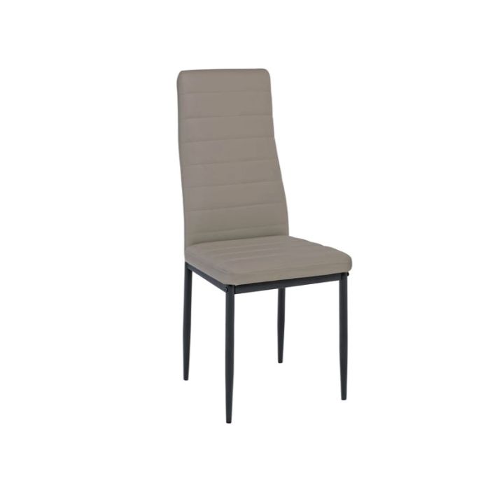 Jetta E-00023740 (EM966B,96K) Capuccino PVC Black Metal Indoor Dining Chair