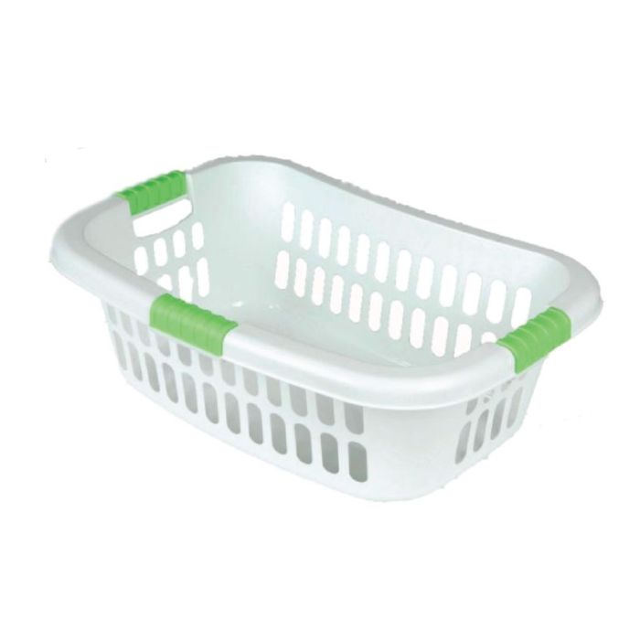 Mel Viomes 36L White Green Laundry Basket