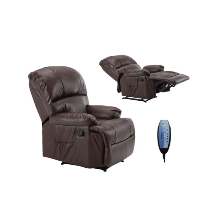 Space E-00019060 (E9731,3) PU Brown Massage-Relax Armchair