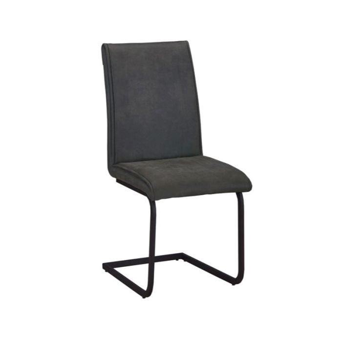 Tory E-00019393 (EM794,1) Fabric Suede Dark Grey Black Metal Indoor Dining Chair