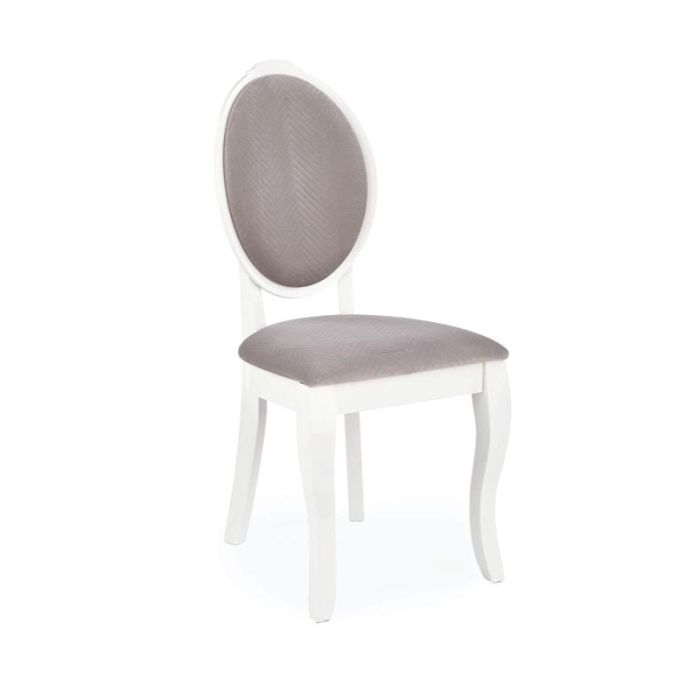 Hal Velo Fabric Grey White Solid Wood Beech Indoor Dining Chair