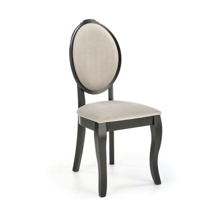 Hal Velo Fabric Beige Black Solid Wood Beech Indoor Dining Chair