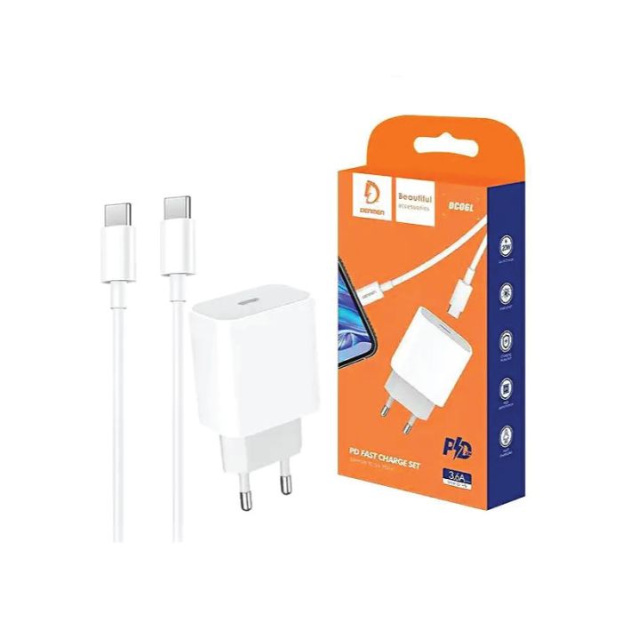 Kable 3.6A 20W White Cable & TYP-C 3000mAh DC06 USB Charger