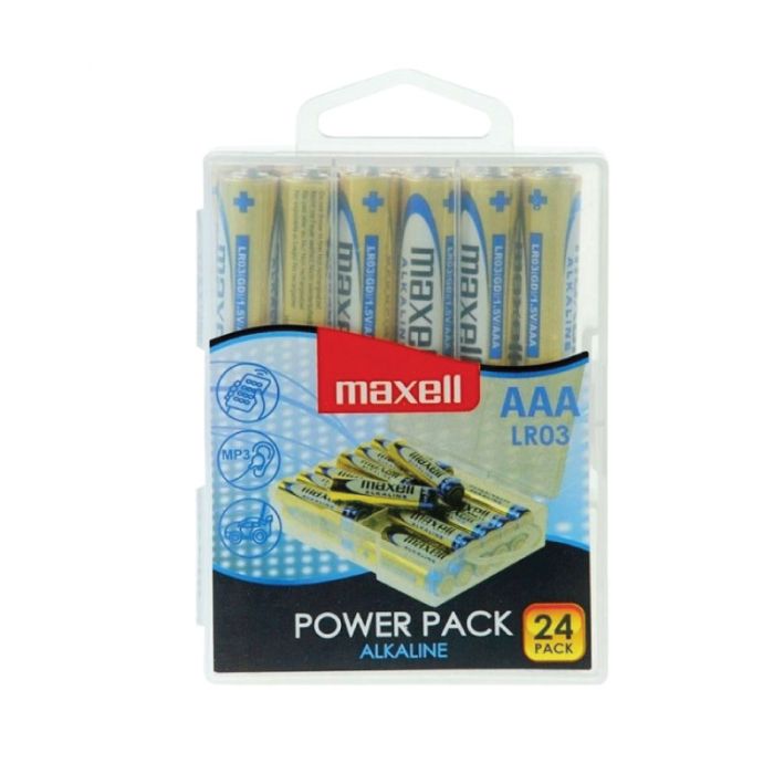 Maxell LR03 Alkaline AAA Batteries Power Pack Of 24