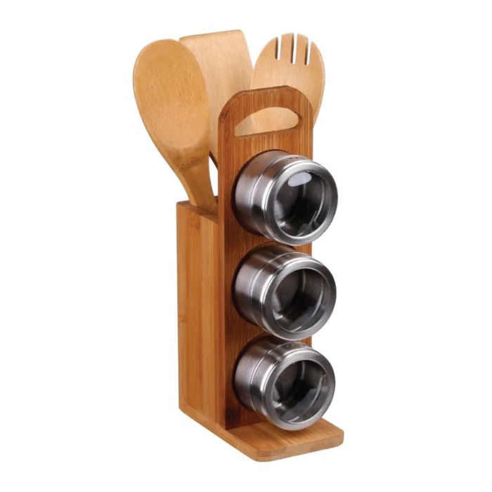 JJA 13x8x27cm 7pcs Set Bamboo Spice Rack