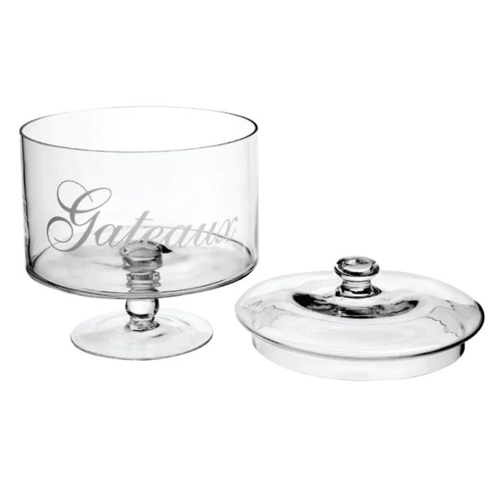 JJA 20cm Glass Transparent Candy Jar Serving Plate
