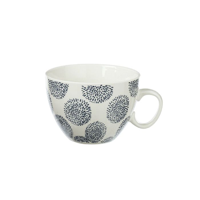 JJA Japan 15x12x8cm White Pattern Bowl with Handle