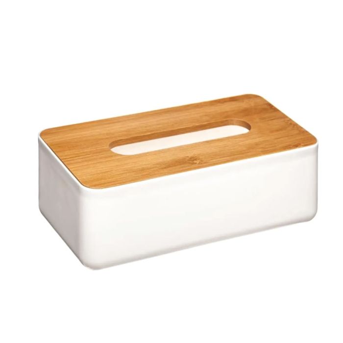 Five 13x26x8.8cm Natural White Tissue Box