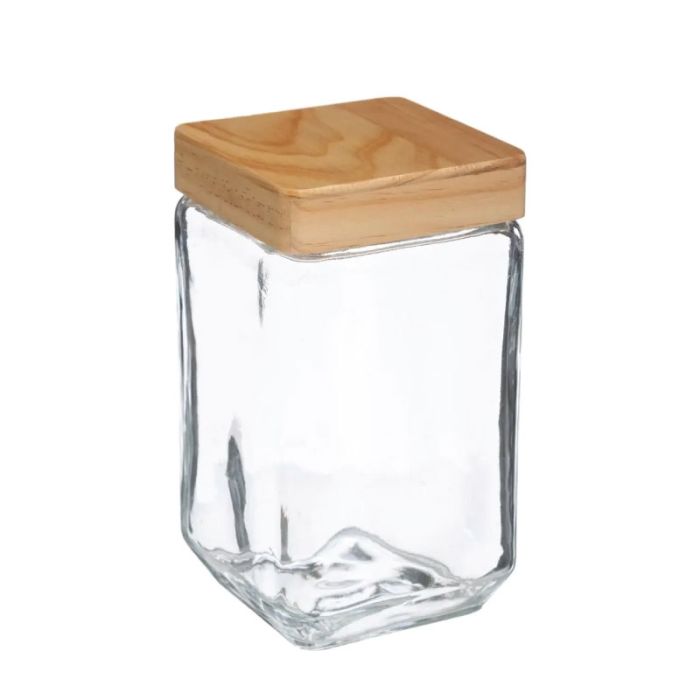 JJA Glass Wood 1.25L Food Jar Kitchen Storage Canister