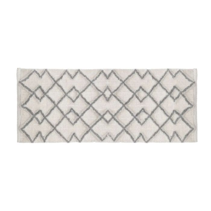 JJA Ethnic 50x120cm Grey White Cotton Toilet Mat