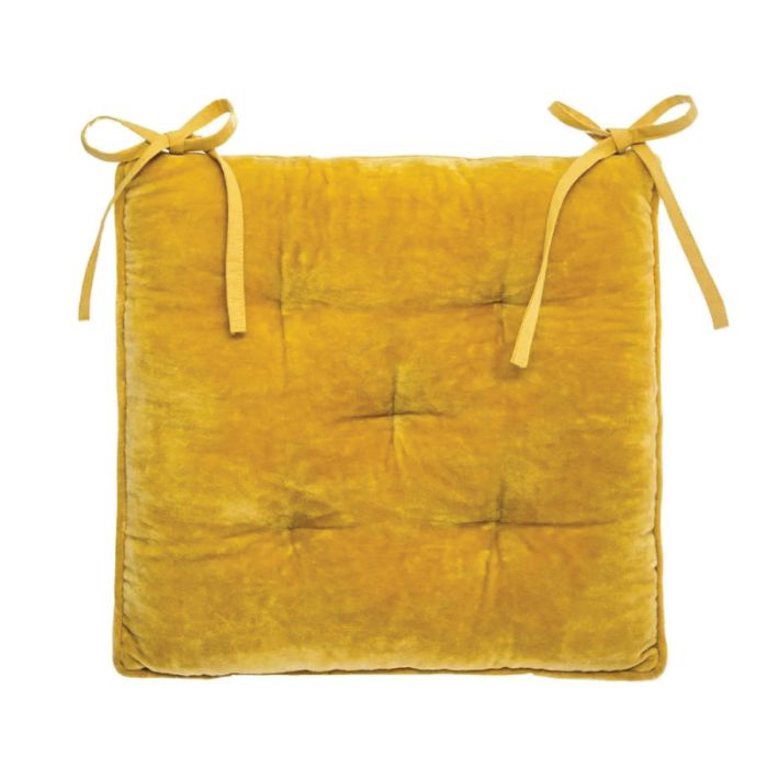 JJA Cotton Velvet Ocher 38x38cm Chair Pad