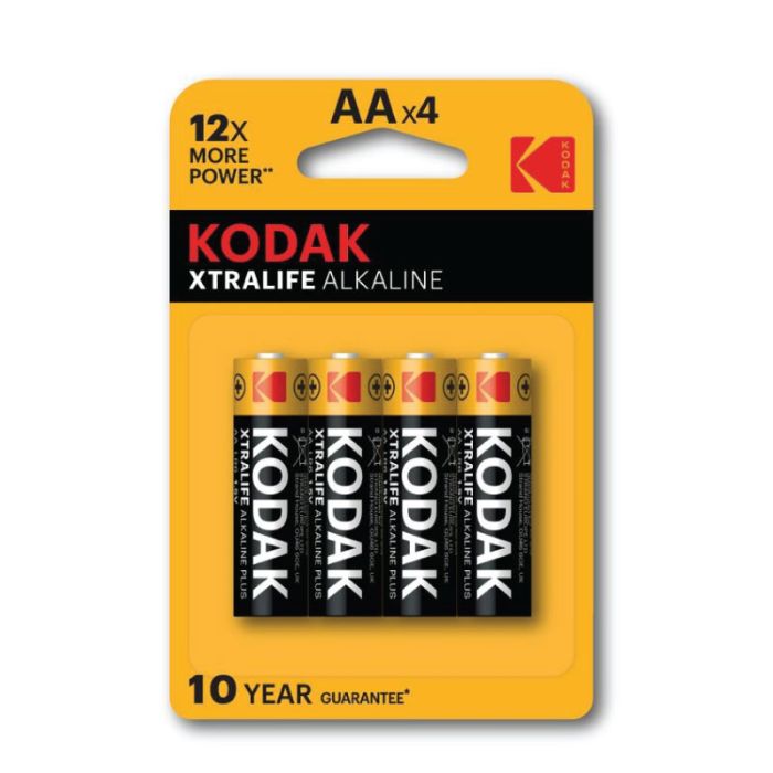 Kodak Xtralife Alkaline AA Batteries Pack Of 4