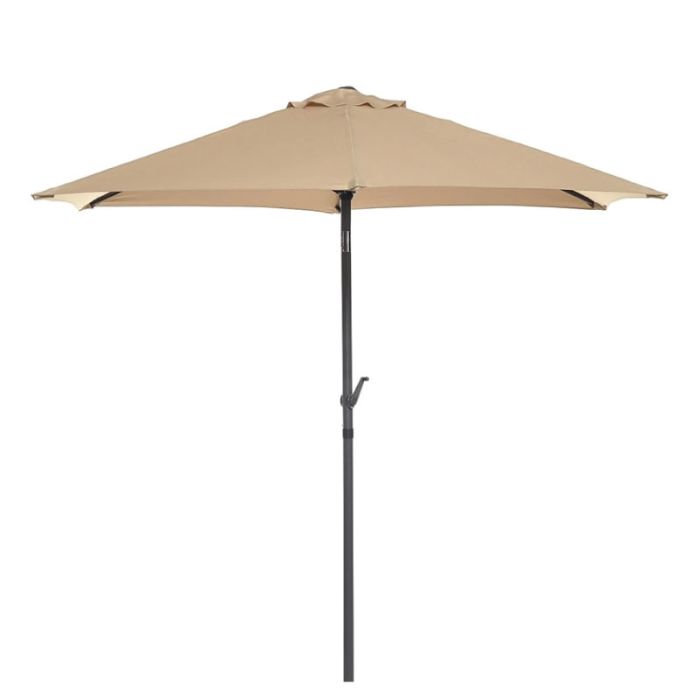 Homeman Garden Umbrella (Crank & Tilt) Steel Round Cream 2.4m