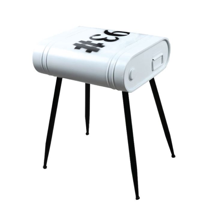 Delf 3 04-0692 Metal White Black 30x41x48cm Side Table