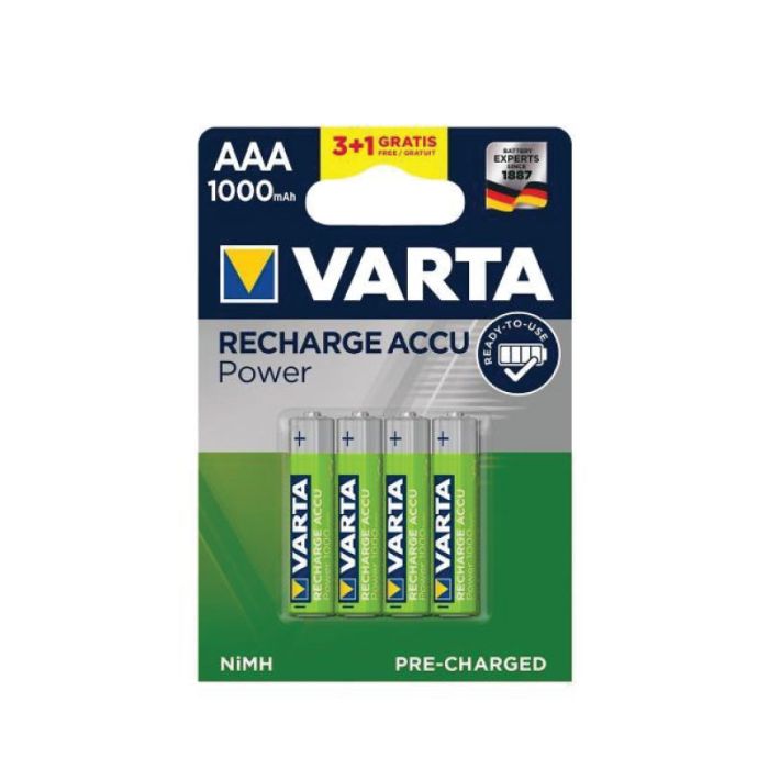 Varta VA-05703301494 Accu Power 3+1 AAA 1000 mAh R2U Rechargeable Batteries