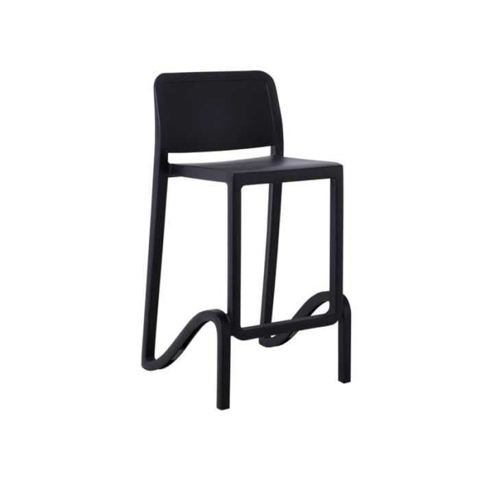 Giano E-00023813 (E390-5) Black Stacking Outdoor Stool