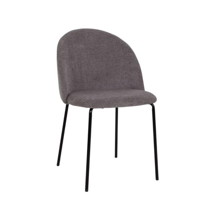 Egg 03-0710 Fabric Light Grey Black Metal Indoor Dining Chair