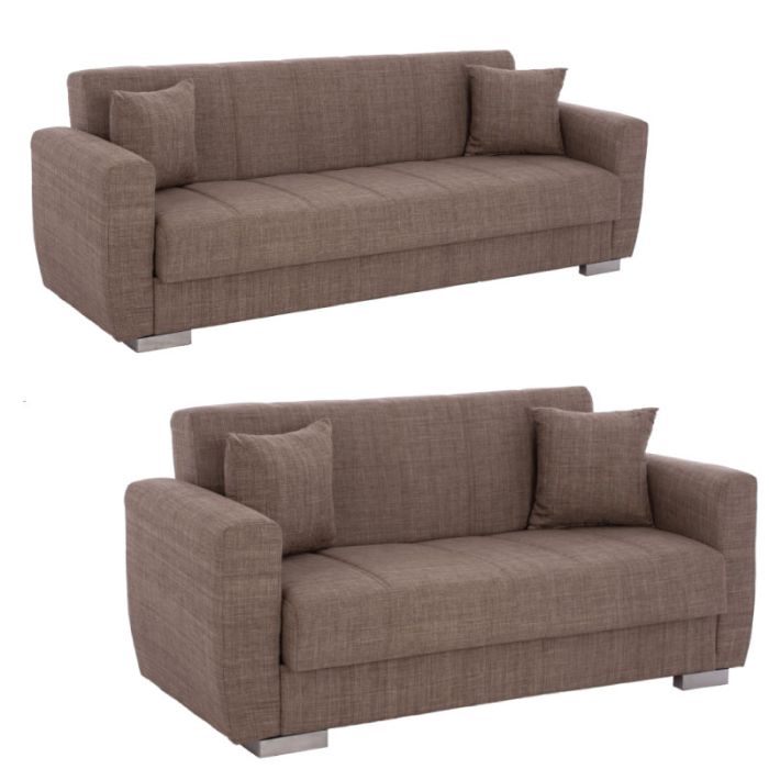 Polya HM3241.02 & HM3240.02 Brown 3+2 Indoor Sofa Set