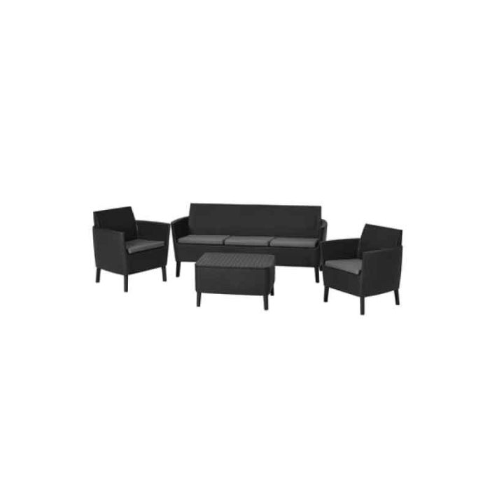 Keter Salemo Rattan 5 Seater Graphite Garden Sofa Set