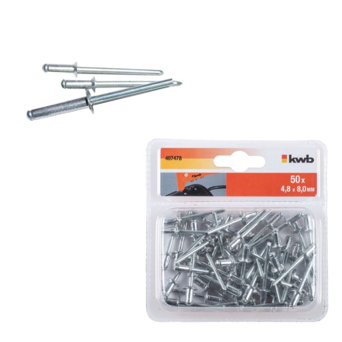 KWB Blind Rivets 4.8 X 8mm 50 Pack