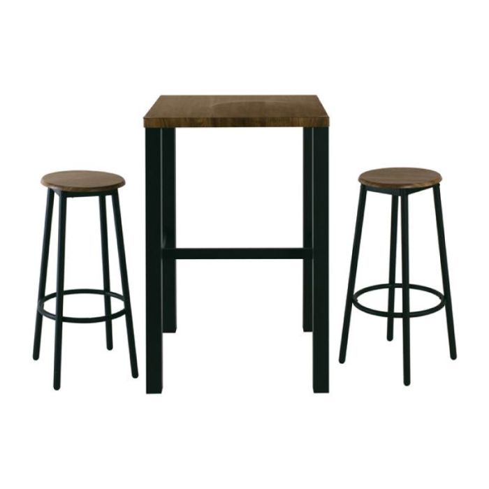 Mayer Anthracite / Antique Brown Metal 2 Seater Garden Dining Set (Bar)