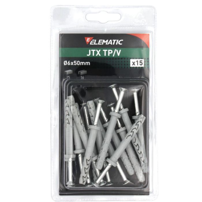 Elematic 6x50mm 15pcs Ρόπλαξ Με Βίδες