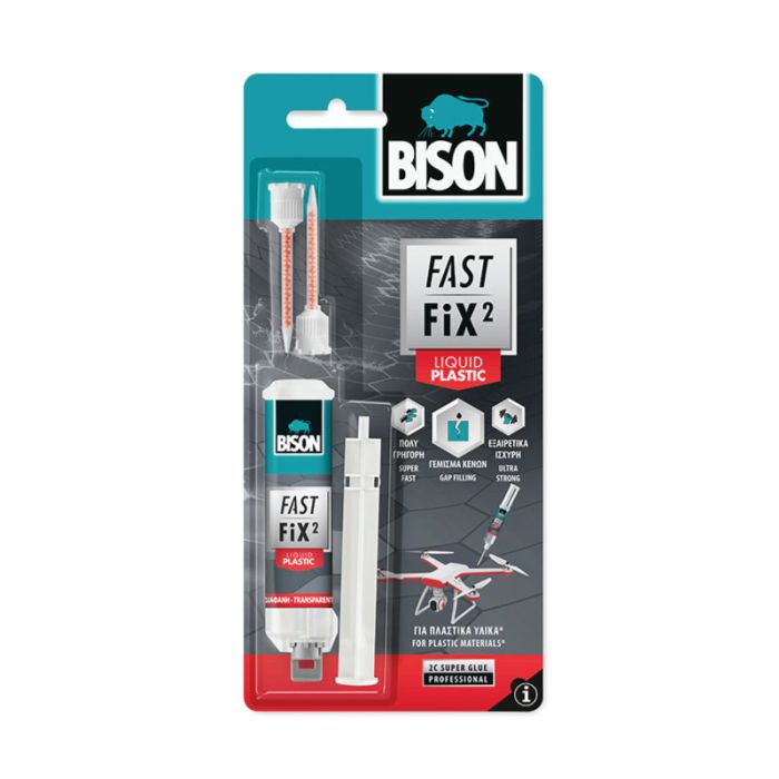 Bison Fast Fix 10g Liquid Glue - Strong Repair Plastic Adhesive