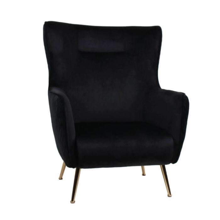 Madison 01-2565 Black Velvet Gold Armchair