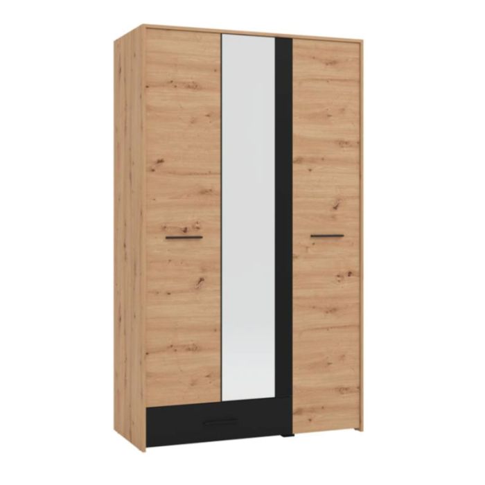 Varadero Artisan Oak Black 119x53x203cm Wardrobe