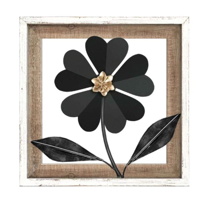 Fy Flower Black White 30x30cm Wall Decor (352)