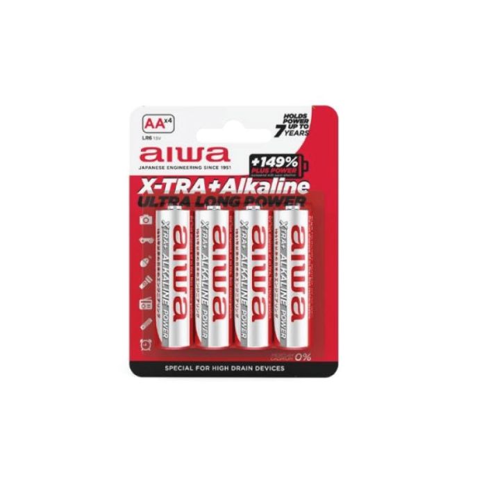 Aiwa AB-AALR6/4 Alkaline AA Batteries Power Pack Of 4