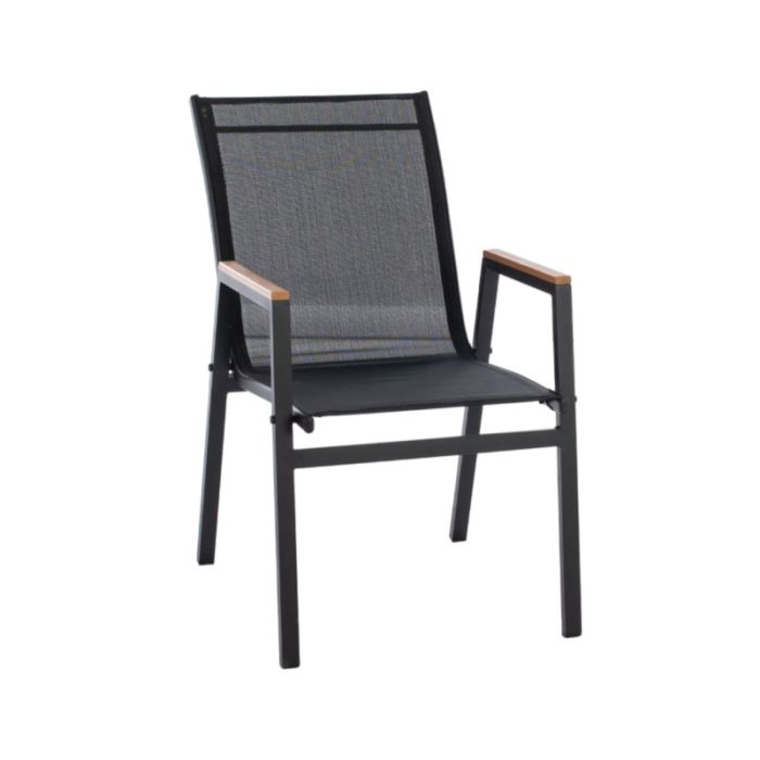 Shyla Black Textilene Pollywood Aluminium Garden Chair