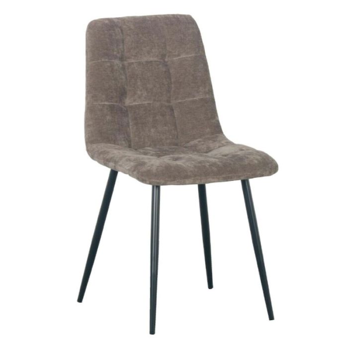 Nature 03-0858 Chenille Bitter Latte Black Metal Indoor Dining Chair