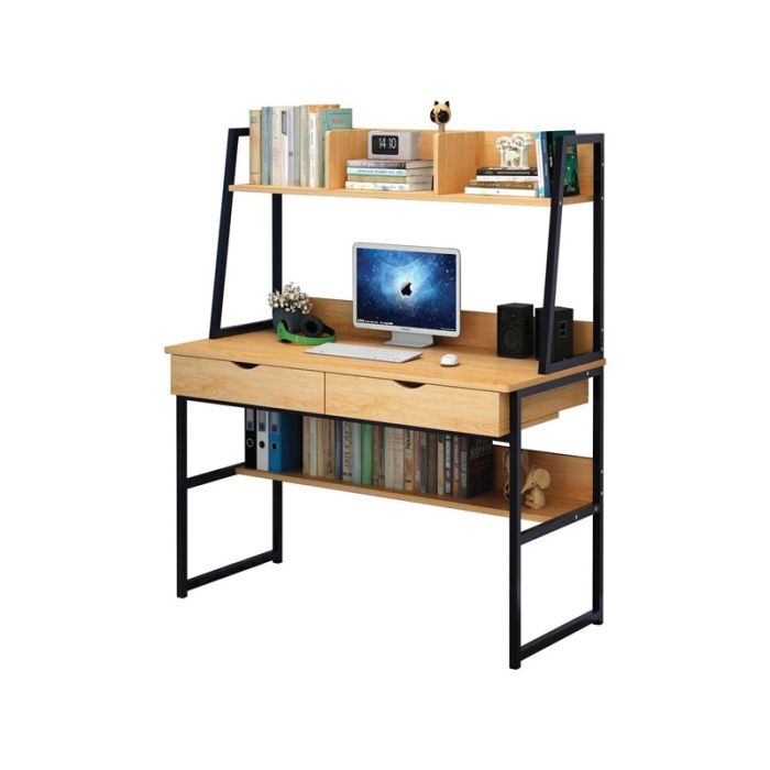 Office Desk (ΕΟ404.1) Black Natural 100x48x75cm