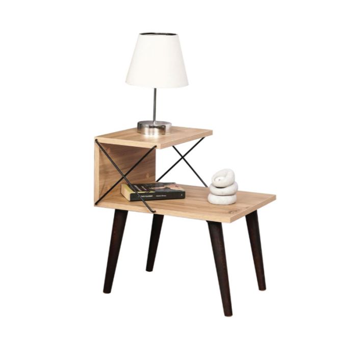 Auxiliary Hm9434.01 Natural Black 50x40x55cm Side Table