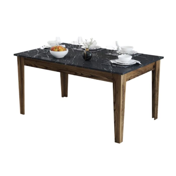 Hm HM9507.05 Walnut Black Marble Indoor Dining Table (W/ Storage)