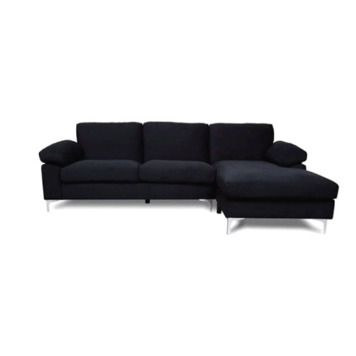 Alex E966.1 Black Velure Right Corner Sofa