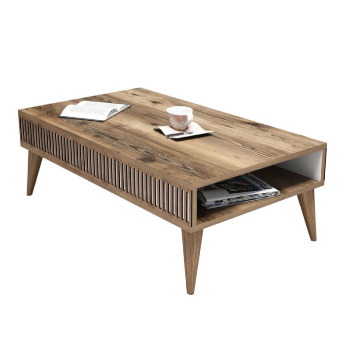 Home HM9505.01 Walnut White 105x60x34.6cm Coffee Table