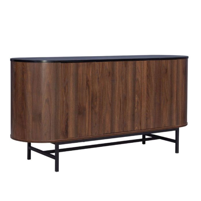 Oval Walnut Black 150x45x74cm Buffet