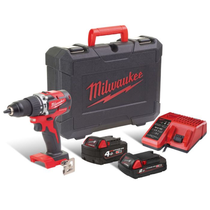 Milwaukee M18CBLPD-422C Li-ion 2x18V Cordless Percussion Drill - Set