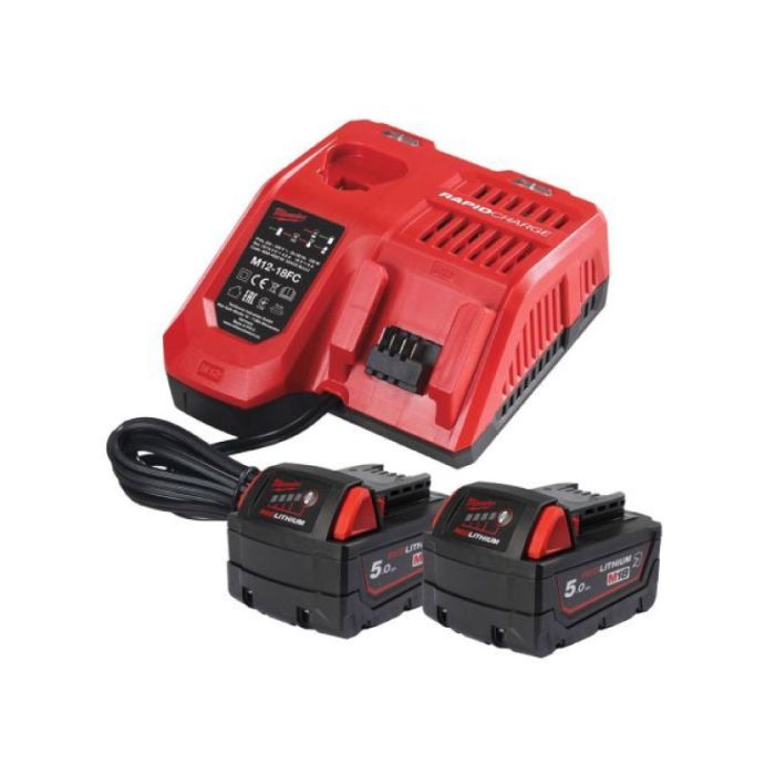 Milwaukee M18 NRGCR-502 18V - 2x 5.0Ah Batteries & Charger Kit