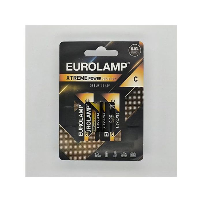 Eurolamp Alkaline C Batteries Pack of 2