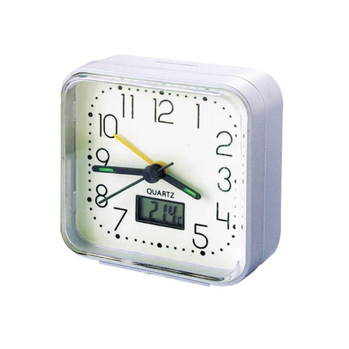 Telco 1A-XG-8676 White Alarm Analog Clock